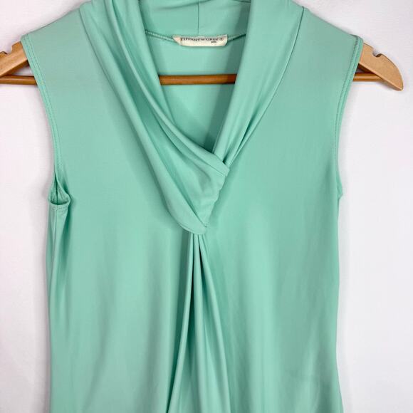 Tiffany & Grey Petite Teal Knotted Tank Top Small - Picture 3 of 5